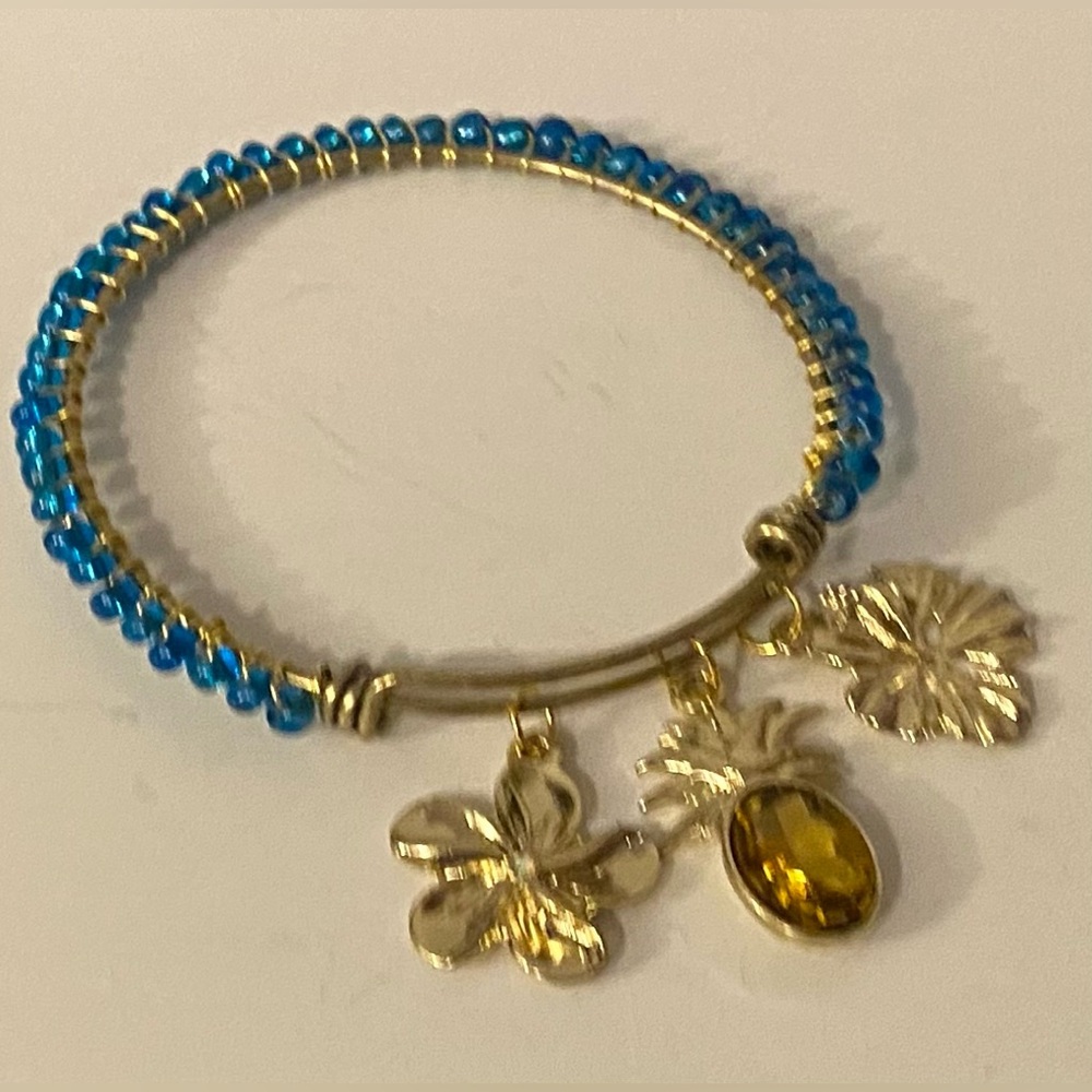 NEW Bead wrapped adjustable bracelet with charms